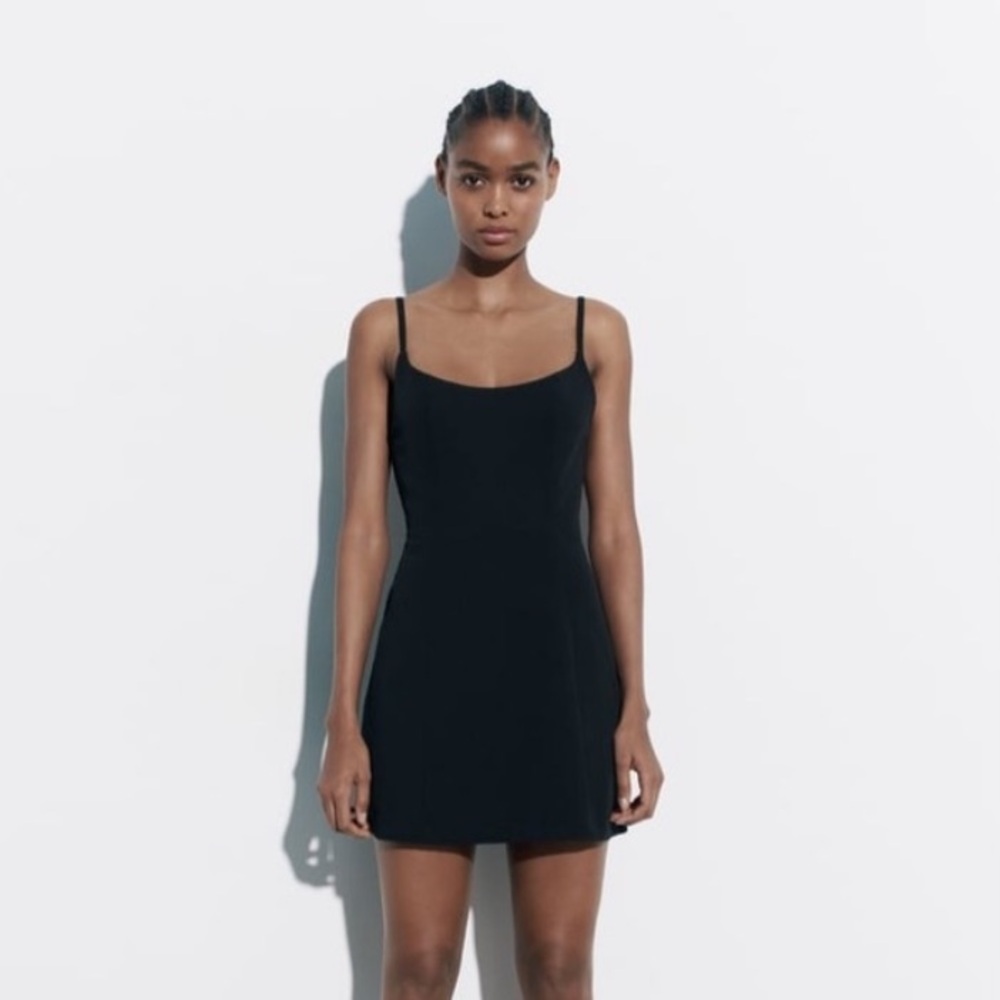Black Linen Mini Dress